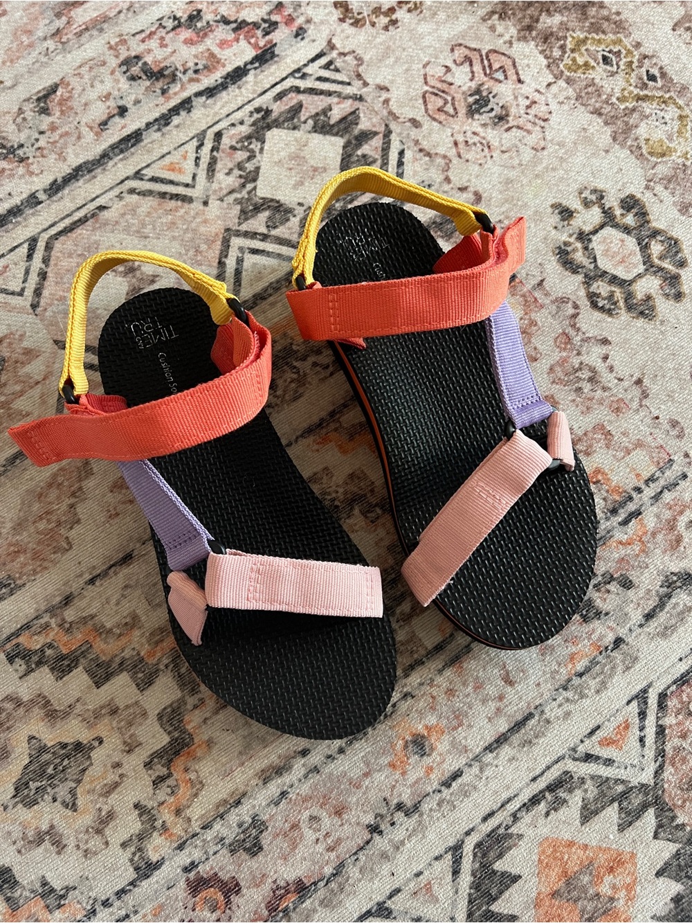 Multi-Color Strap Women's Summer Sandals - Pink, Purple, Coral, Yellow